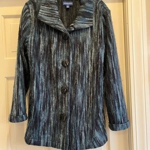 Teal striped wool jacket